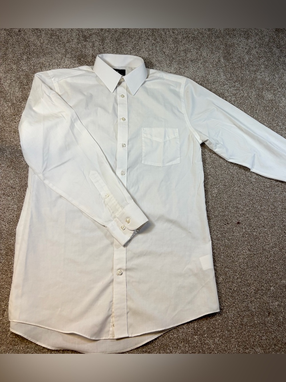 Stafford White Men’s Dress Shirt with Chest Pocket